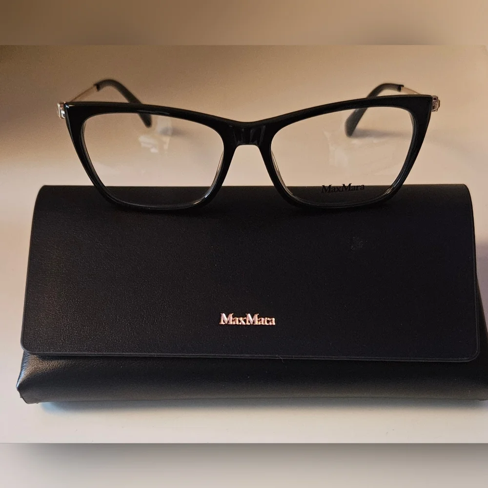 MaxMara Elegant Black & Gold Rx Glasses